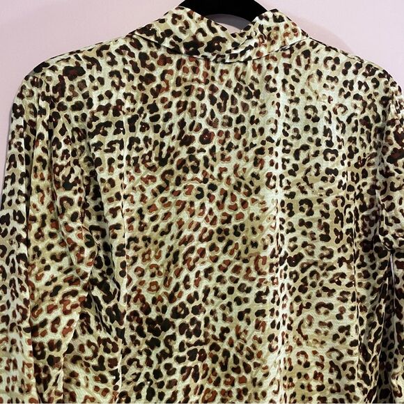 NEW Haute Hippie Tunic Top Sheer Leopard Print Chiffon Boho Modal Popover XS - Picture 5 of 10
